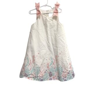 Catherine Malandrino Seahorse Coastal White Dress Bows Starfish 24M